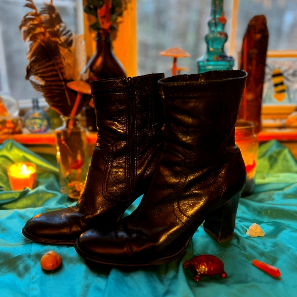 Black High Heel Ankle Boots